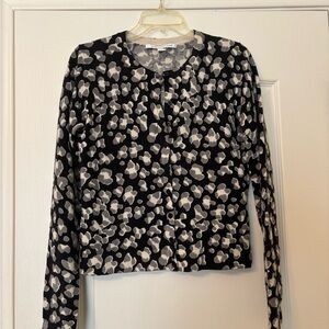 Diane von Furstenberg Cashmere Wool cardigan sweater top Size Medium print